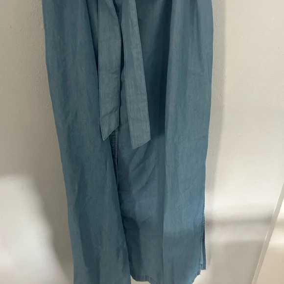 Talbots Blue Buttoned Pleated Midi Dress - Picture 3 of 6